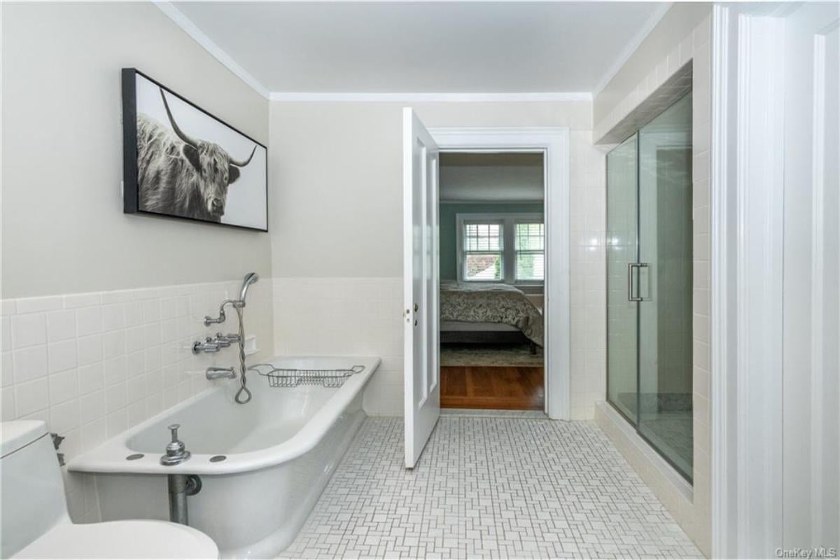 Notice the Freestanding Tub in This Chic Bathroom Space