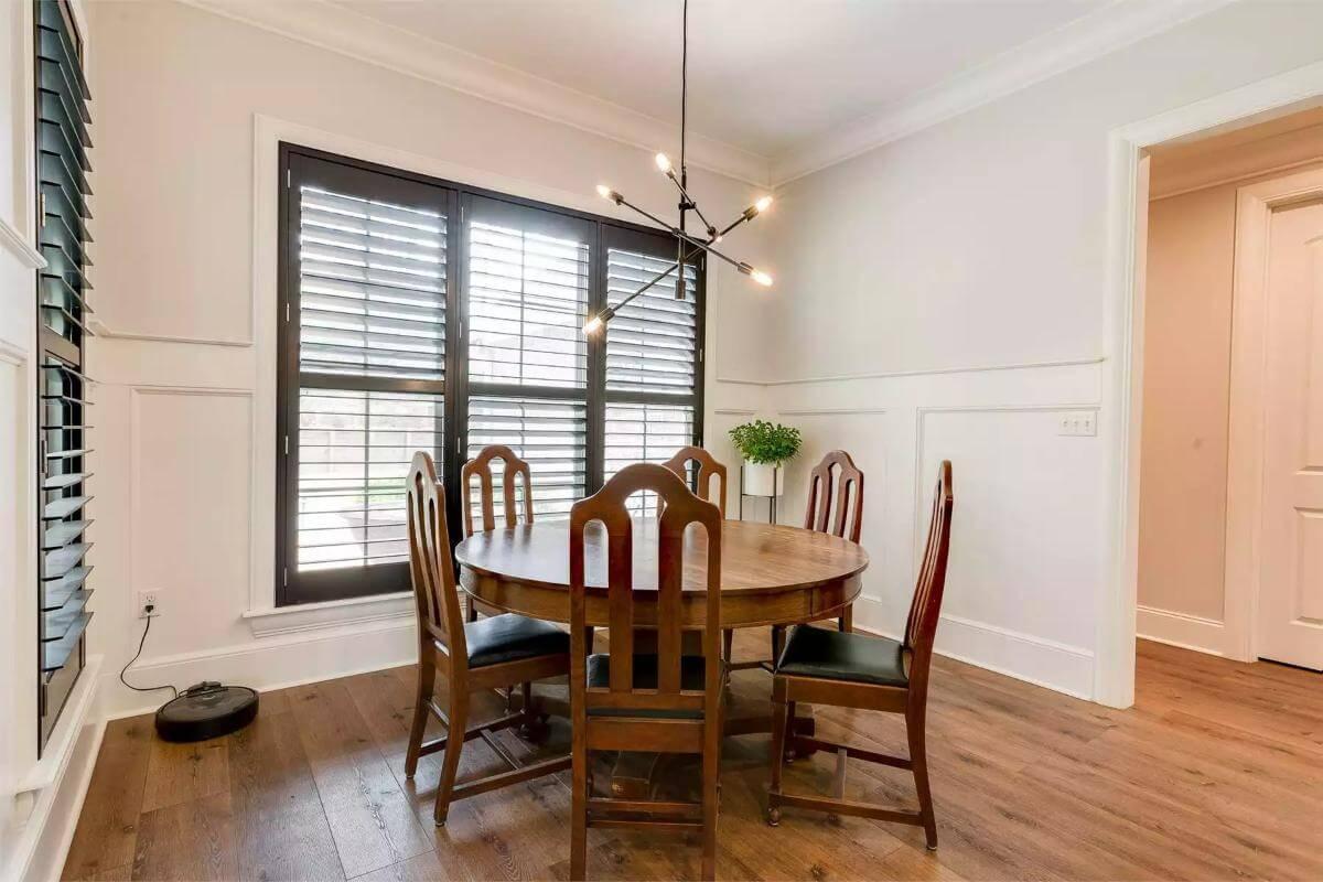 Classic Dining Nook with Chic Lighting to Brighten Your Day