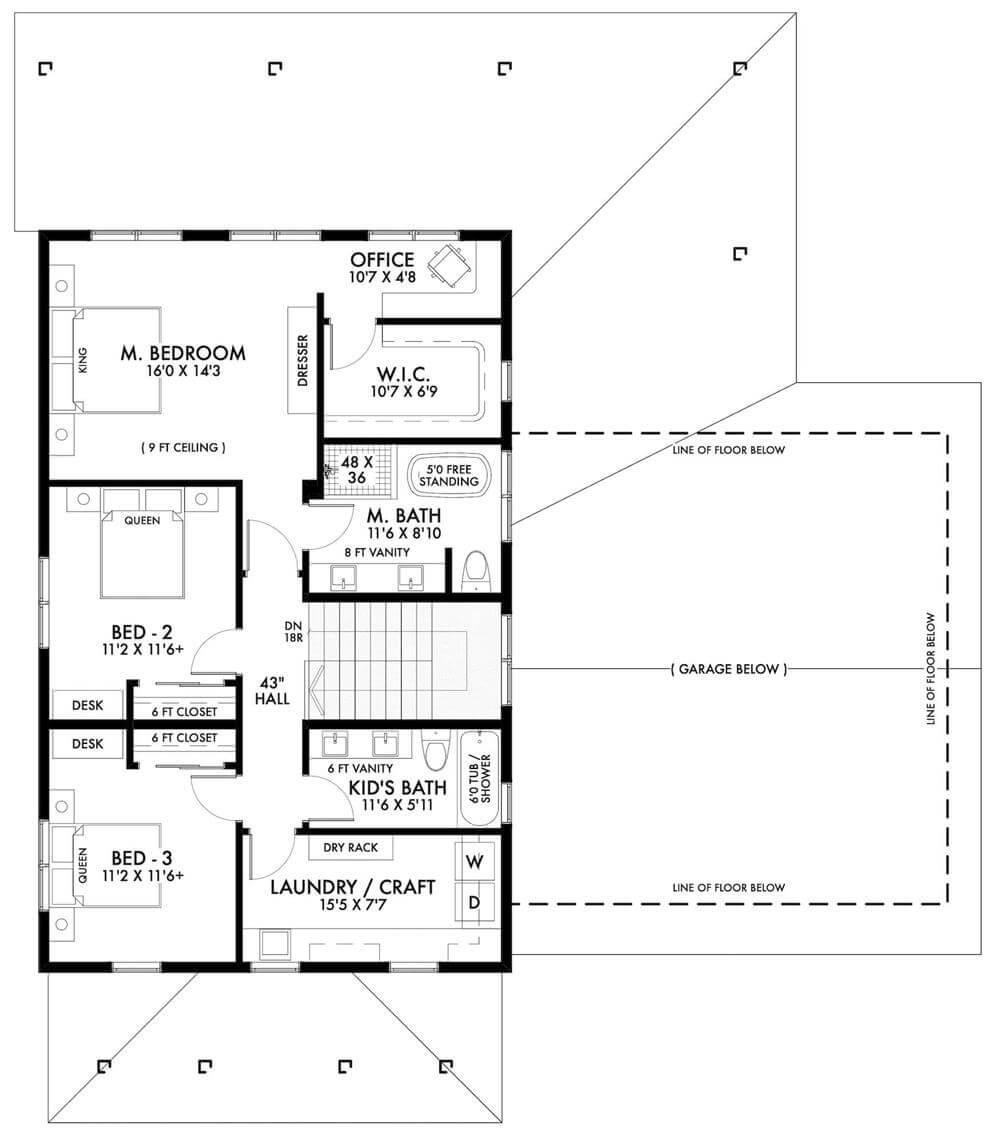 Thoughtfully Designed Upper Floor with Handy Craft Room