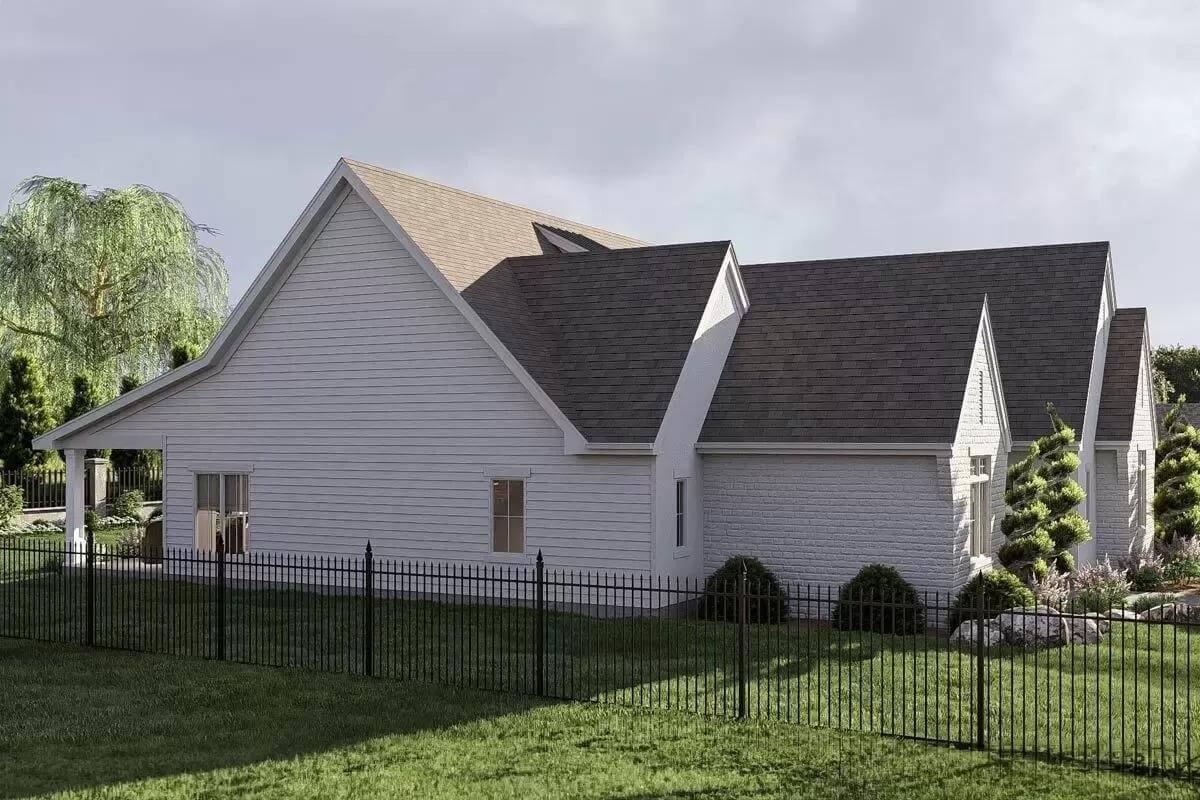 Take Note of the Crisp Gable Rooflines and Clean White Siding on This Classic Home