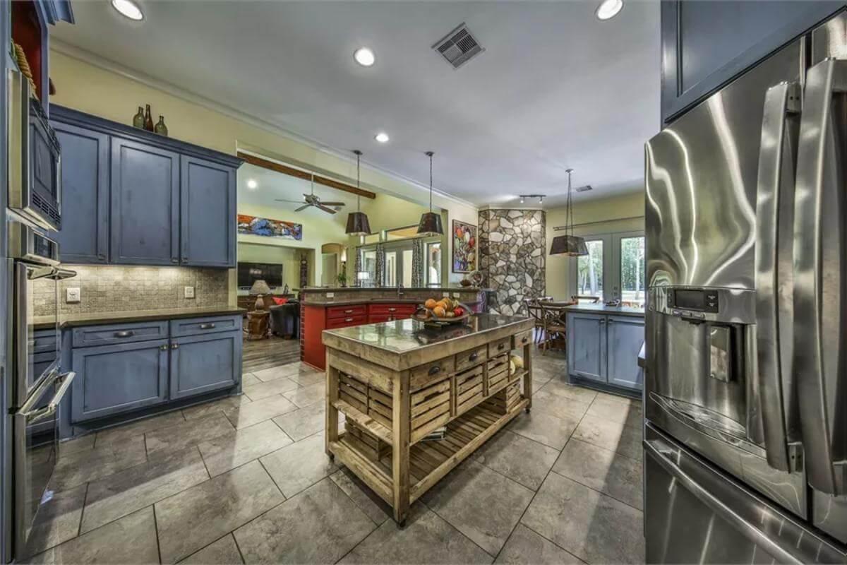 Notice the Rustic Island in This Eclectic Craftsman Kitchen