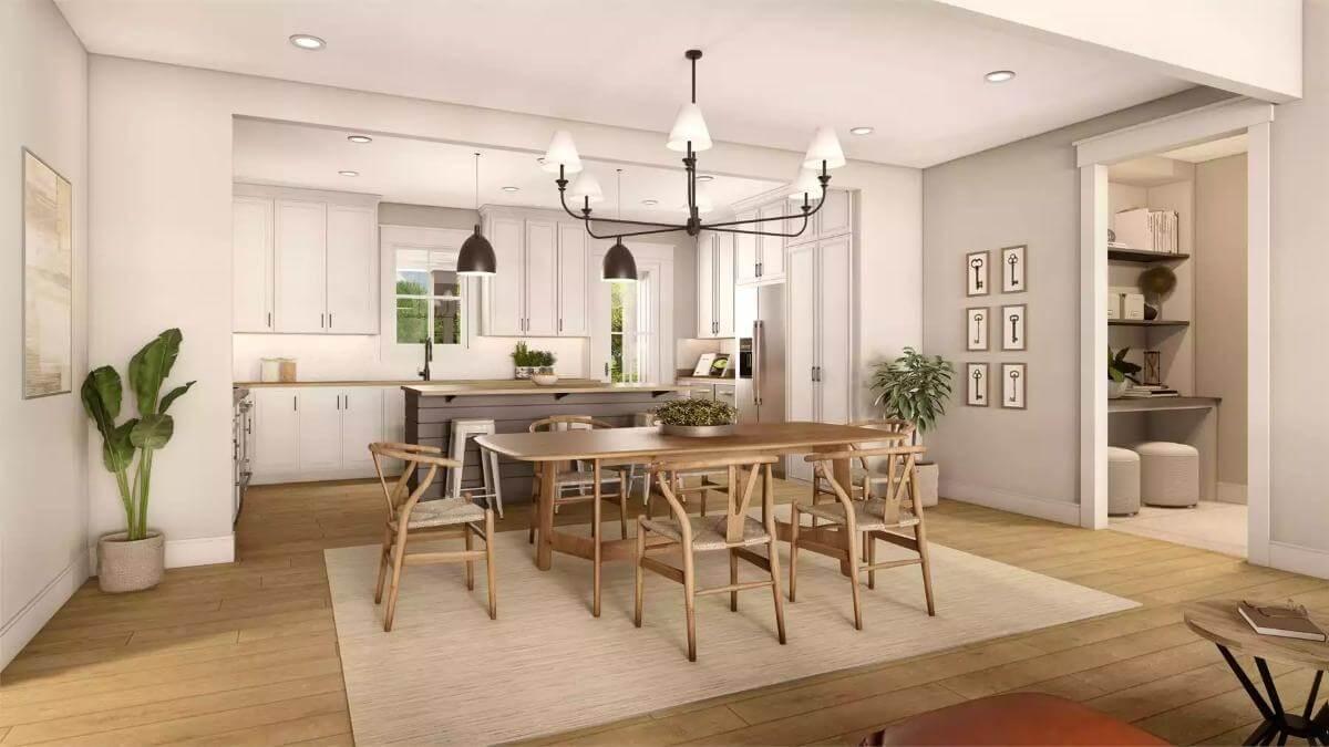 Spacious Dining Area with a Touch of Scandinavian Influence