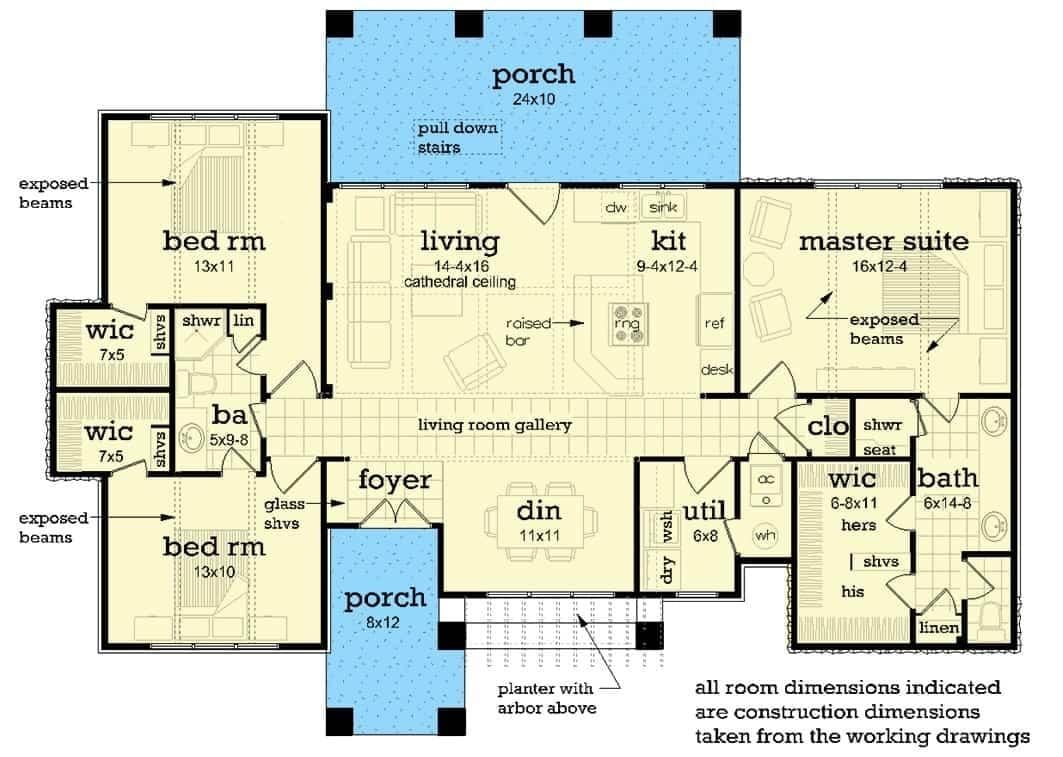 Flexibility Meets Functionality: Expansive Living Area with Cathedral Ceiling