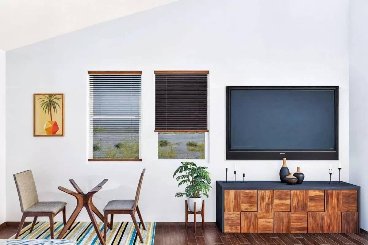 See How This Modern Living Space Uses a Bold Media Console as a Focal Point