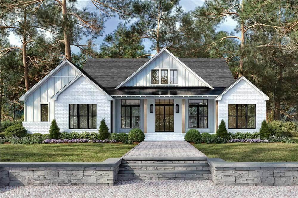 Craftsman Charm with Modern Symmetry and Crisp Facade