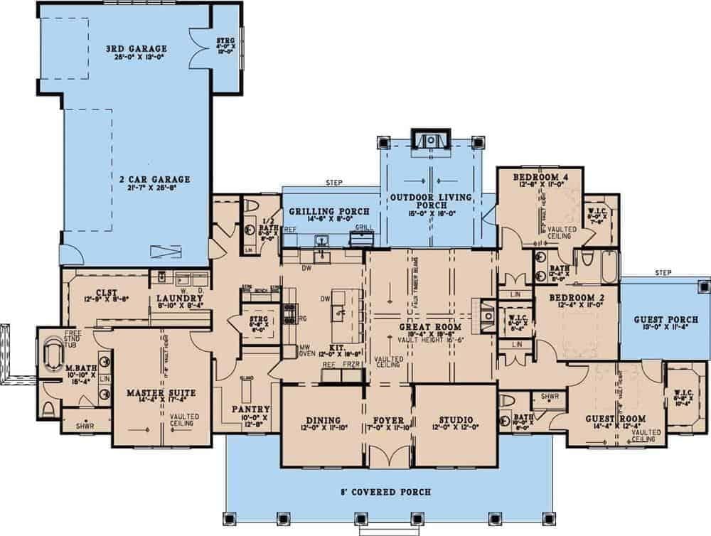 Explore the Spacious Layout with a Dedicated Grilling Porch