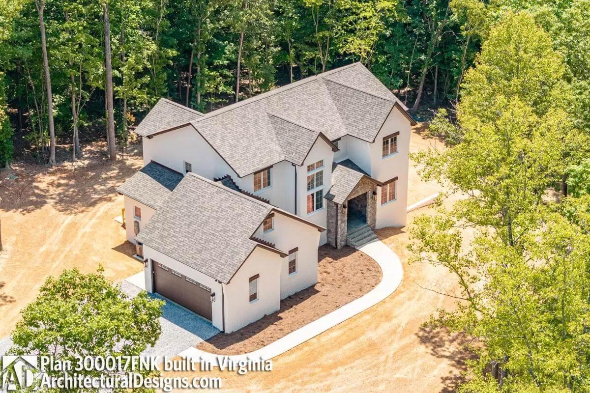 Aerial View Highlights This Craftsman Home