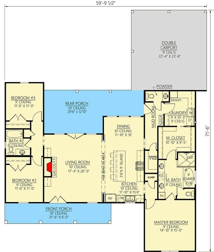 Open-Concept Craftsman Layout with a Rear Porch