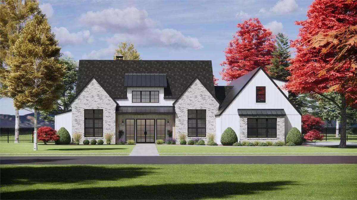 Wow, Look at the Bold Rooflines of This Modern Farmhouse