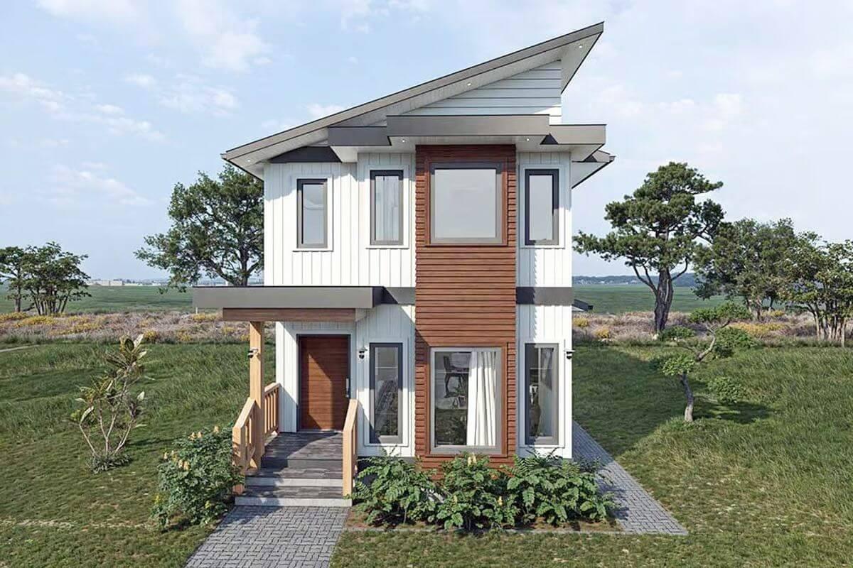 Contemporary Vertical Living with Striking Roofline