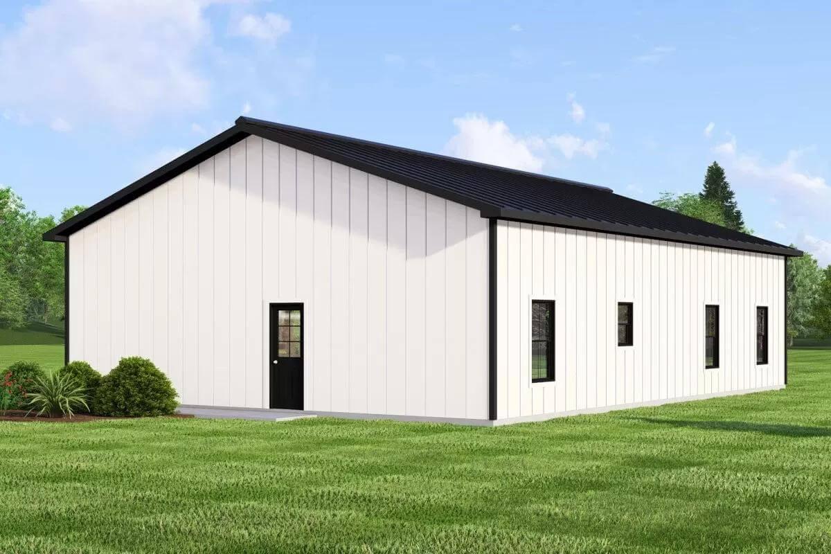 Modern Barnhouse Simplicity with Crisp Black and White Contrast