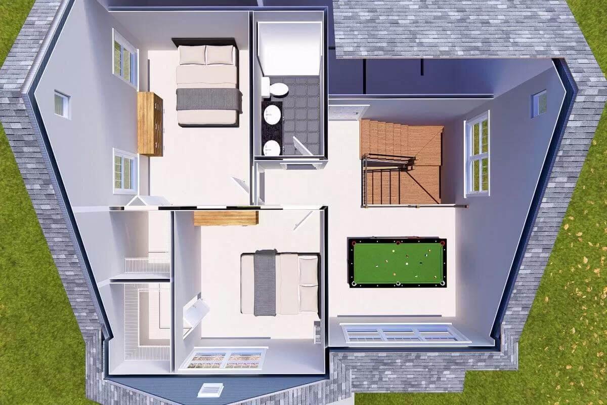 Upper-Level Retreat with a Pool Table Ready for Fun