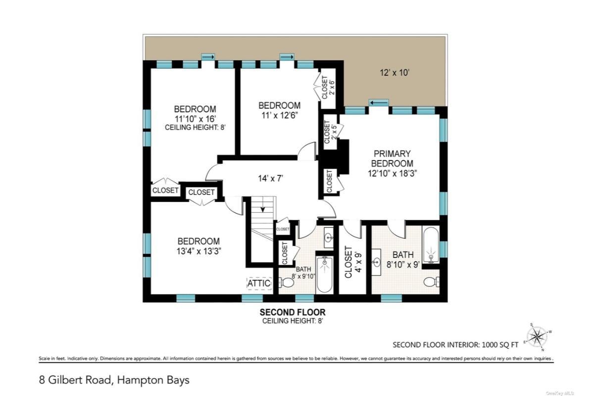 Craftsman Upstairs Floor Plan with Spacious Primary Suite