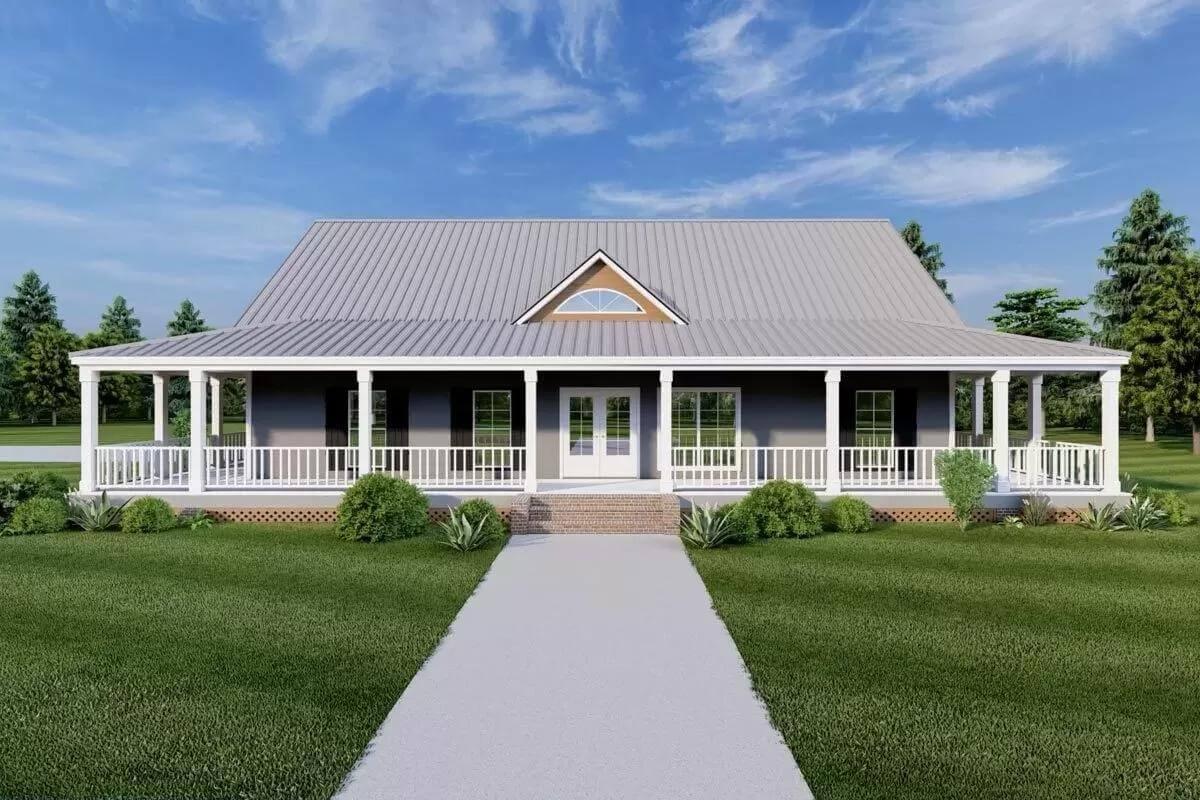 Classic Country Facade with a Welcoming Front Porch