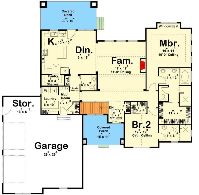 Explore This Thoughtfully Designed Main Living Area with Open Kitchen and Family Room