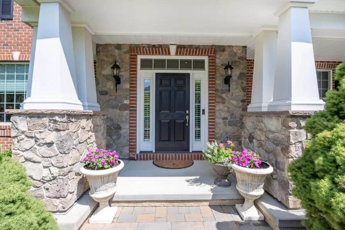 Step Right In: Craftsman Porch with Stone and Brick Pillars