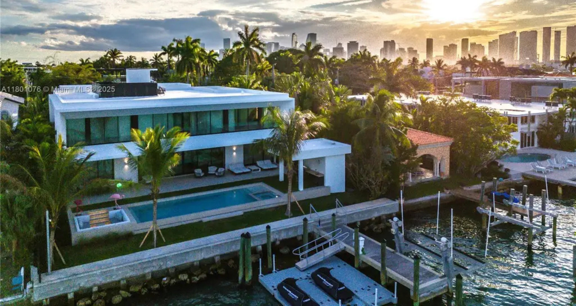 Tour This 7,869 Sq. Ft. Contemporary Waterfront Estate on Hibiscus Island, Miami Beach, Featuring Panoramic Views, Infinity Pool, and Guest House