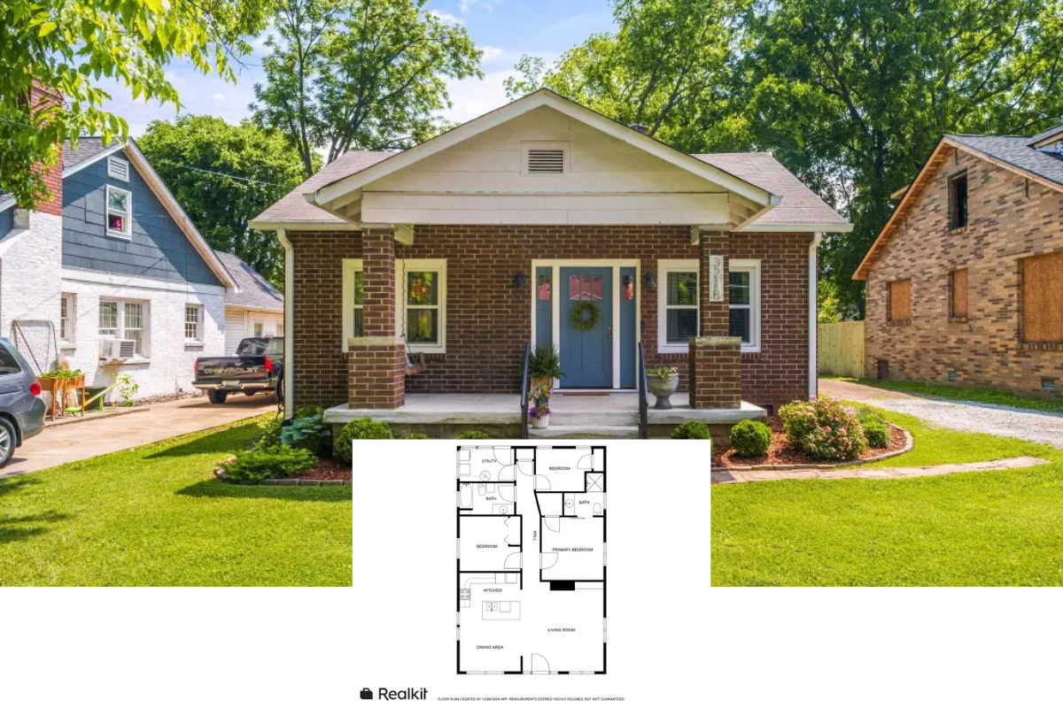 Bungalow-Style 3-Bedroom Home with Front Porch and Covered Patio (1,246 Sq. Ft. Floor Plan)