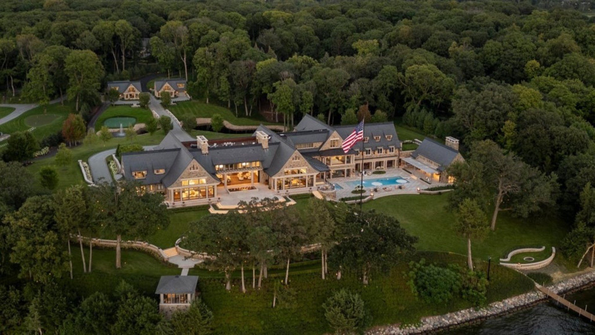 Tour this Monumental 28,980 Sq. Ft. Lakefront Estate in Woodland, Minnesota, Featuring Unparalleled Luxury in a Midwest Legacy Property
