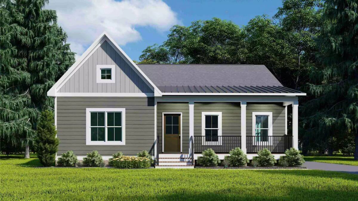Pinecroft 3-Bedroom Cottage Ranch with Open Living Space and Front Porch (Floor Plan)
