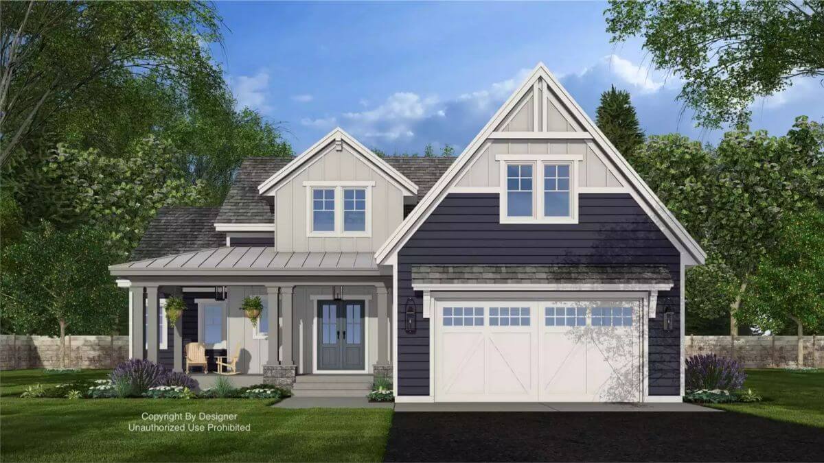 Farmhouse-Style 5-Bedroom Home with Loft and Bonus Room (Floor Plan)