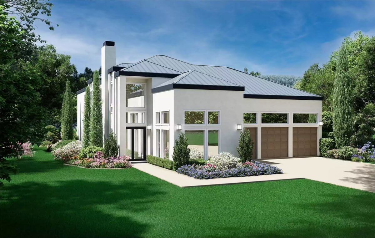 Contemporary-Style 4-Bedroom Windcrest Home with Balcony and 3-Car Garage (Floor Plan)