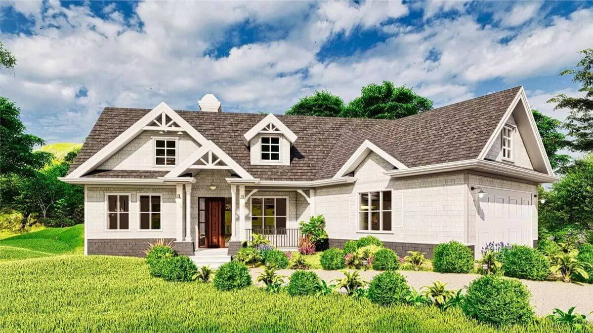 3-Bedroom Craftsman-Style Cedarville Home with Angled Garage and Lower Level Expansion (Floor Plan)
