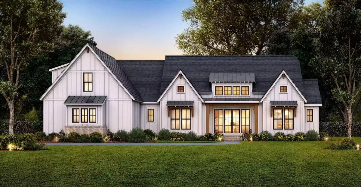 The Lotus 2 4-Bedroom Farmhouse with Bonus Room and Open-Concept Living (Floor Plan)