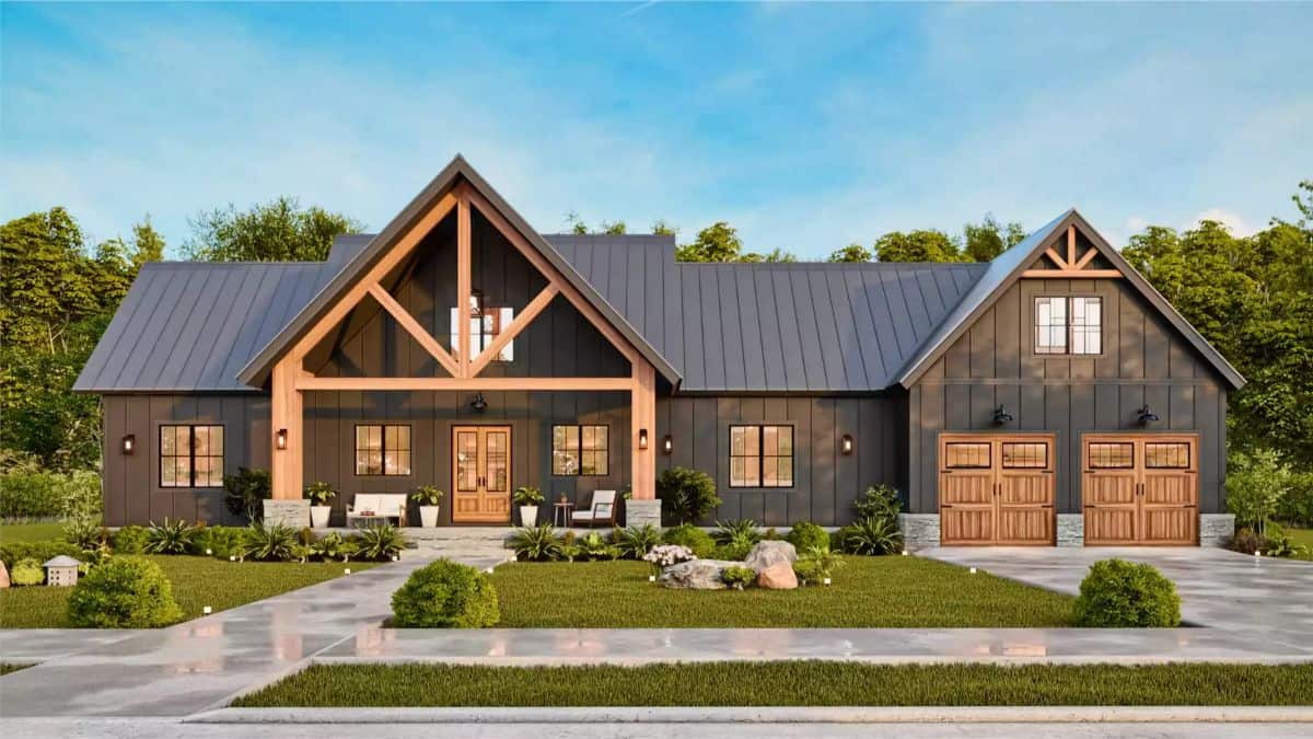 Haystack III 4-Bedroom Modern Farmhouse with Bonus Room and Loft (Floor Plan)