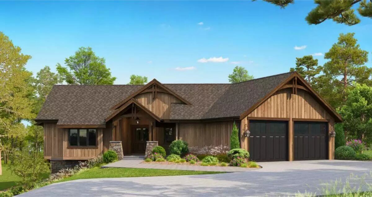Craftsman-Style 3-Bedroom Copper Creek Home with Angled Garage and Walkout Basement (Floor Plan)