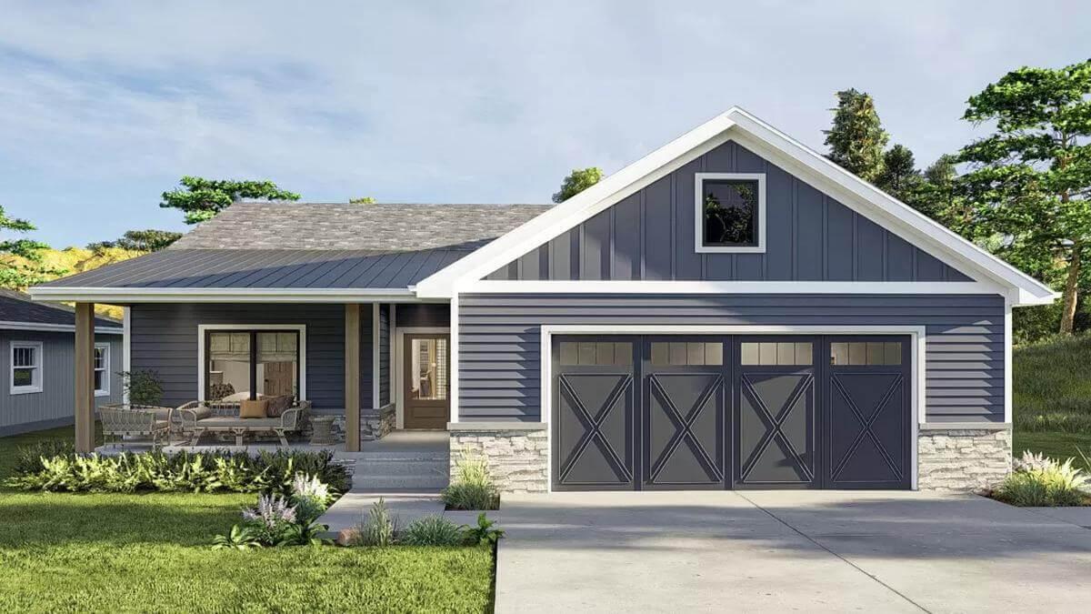 Charming Craftsman Facade with a Striking Blue Palette