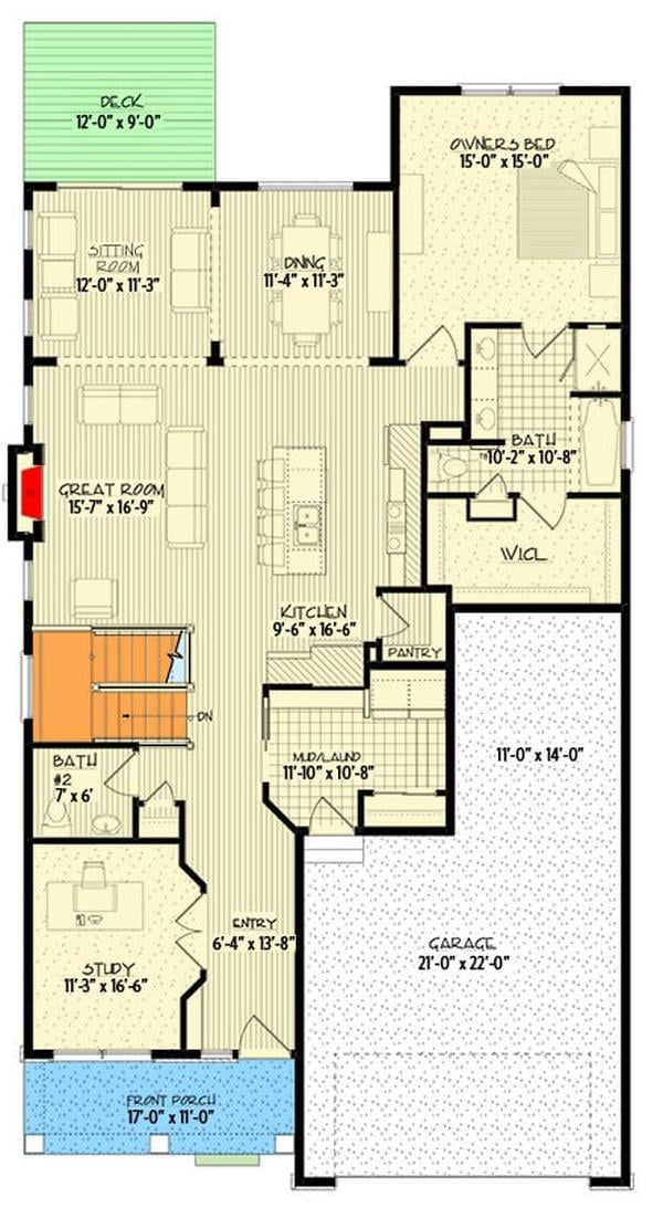 Explore This Craftsman Layout with a Cozy Great Room and Study Retreat