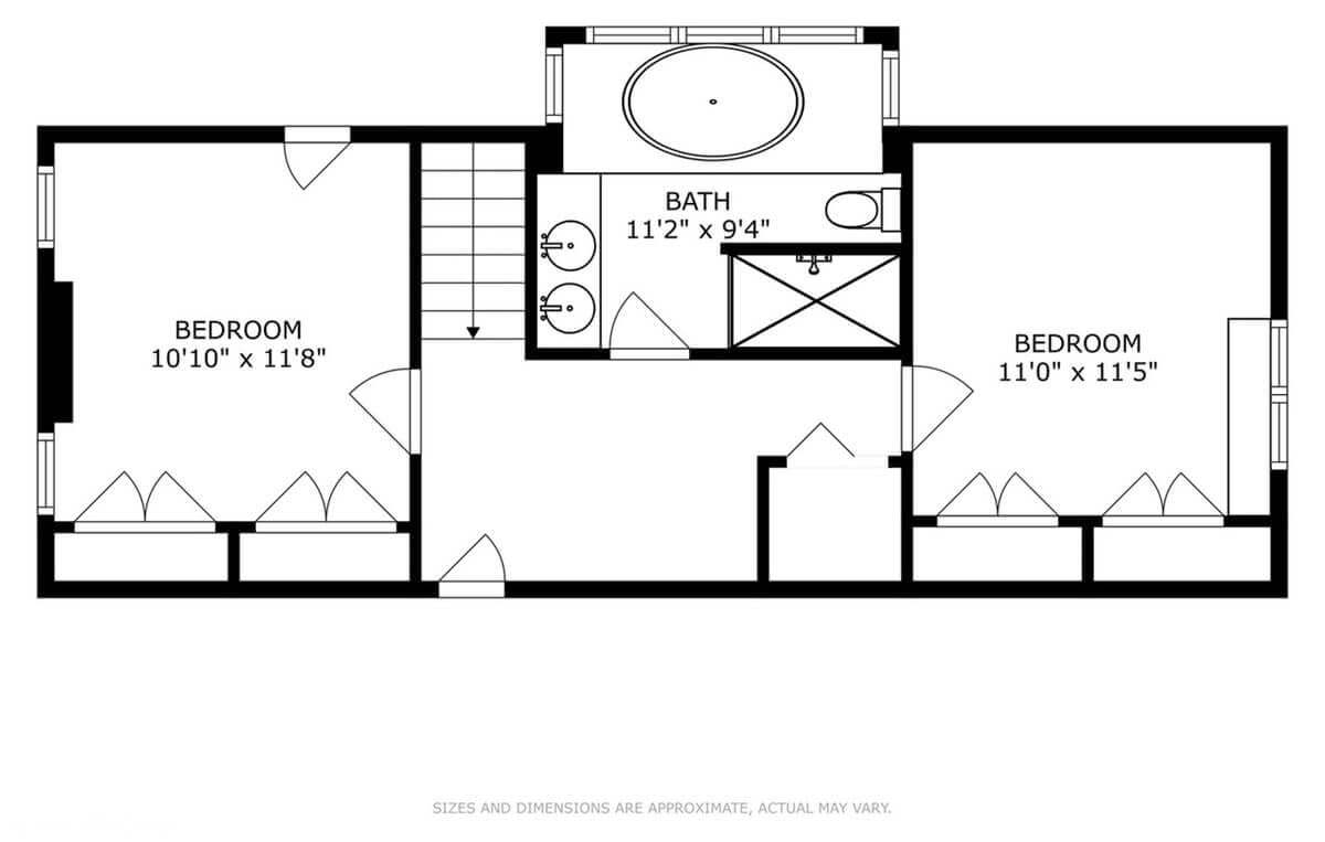 Welcome to the Upper Level: Bedrooms and a Relaxing Bath Experience
