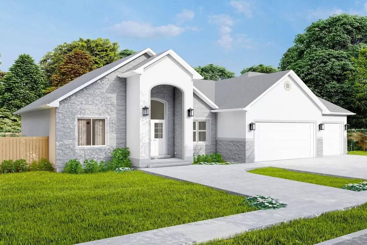 Experience the Blend of Stone and Siding on This Ranch