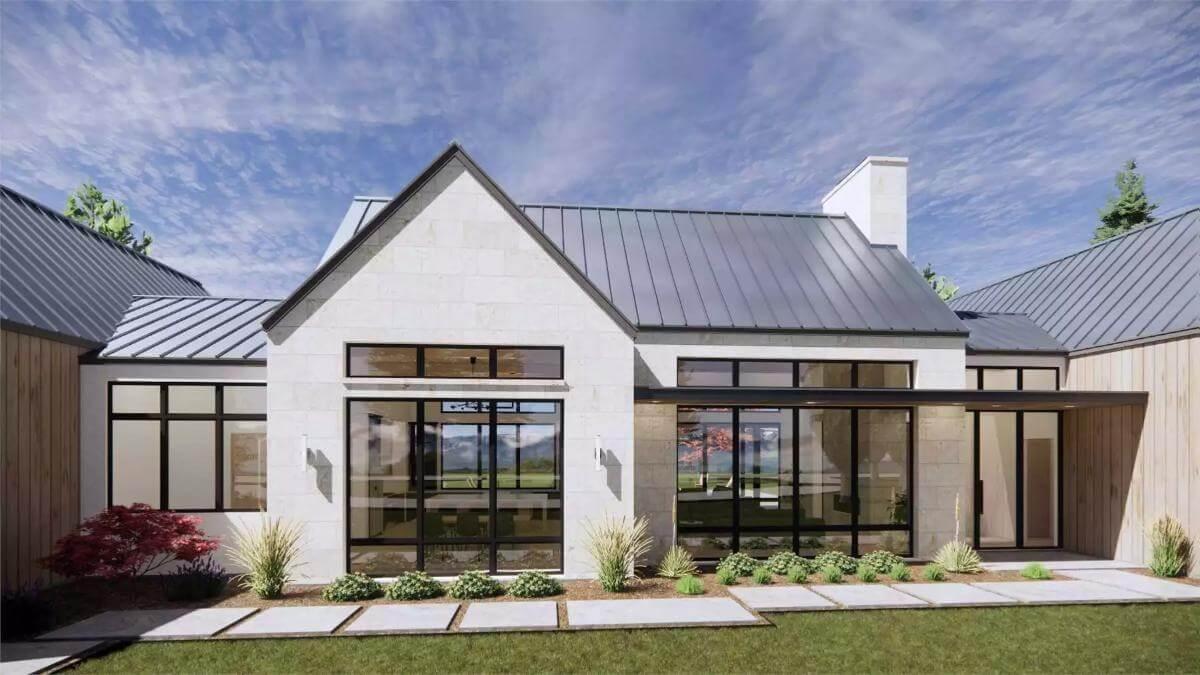 Craftsman Meets Modern: A Striking Facade with Metal Roofs