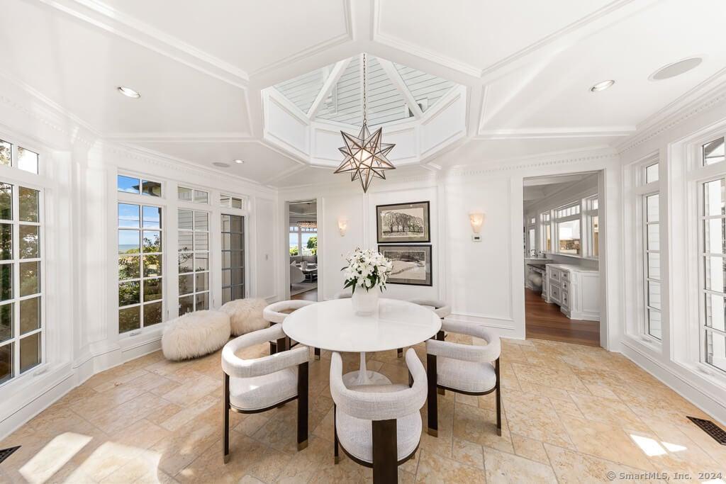 Step into This Sunlit Breakfast Nook with a Starburst Pendant