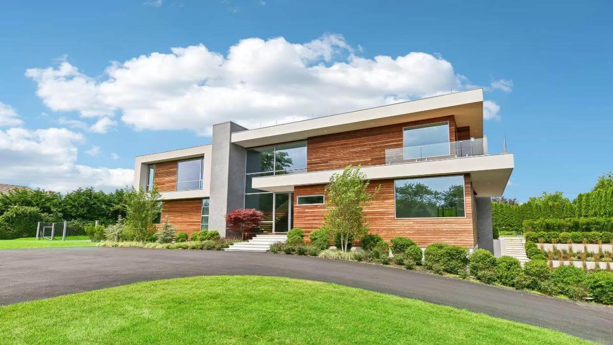 Modern Home with Striking Wood and Glass Facade