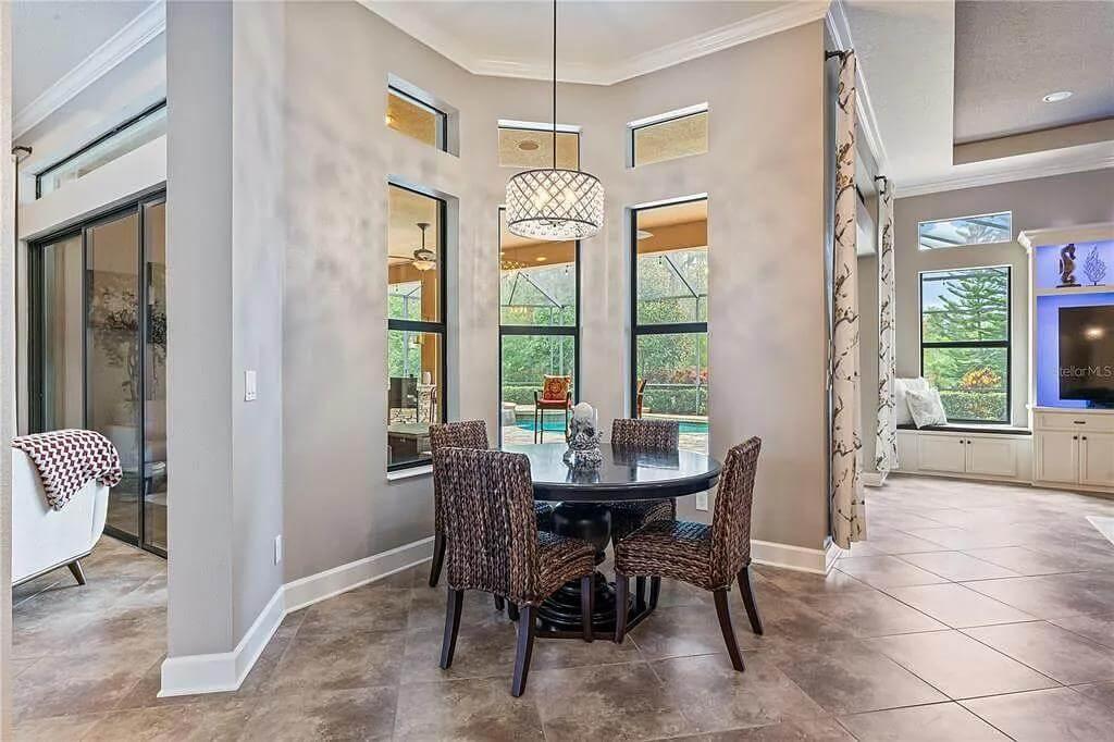 Intimate Dining Nook with Poolside Views