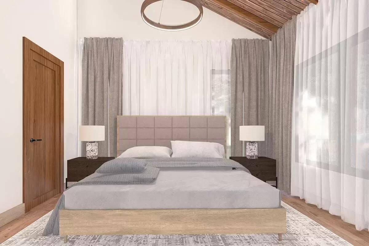 Check Out the Vaulted Ceiling in This Elegant Craftsman Bedroom