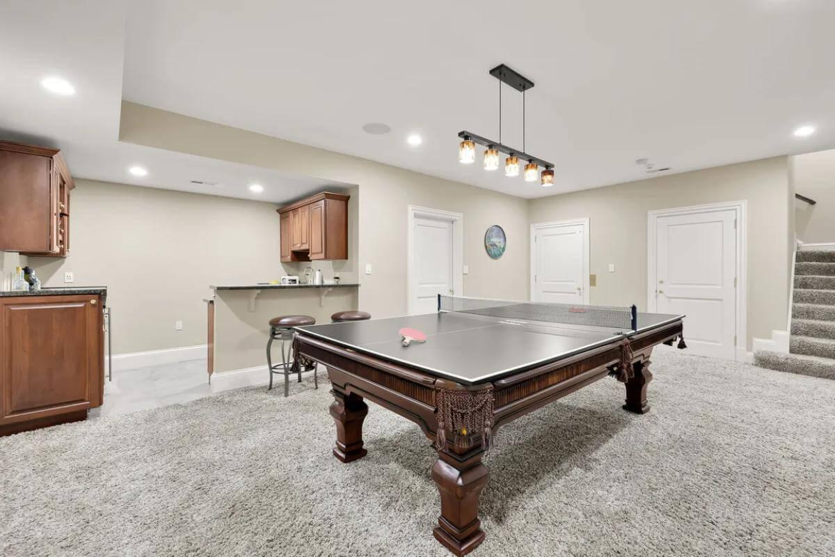 Game Room Highlight: Stylish Bar Complements the Ping Pong Table