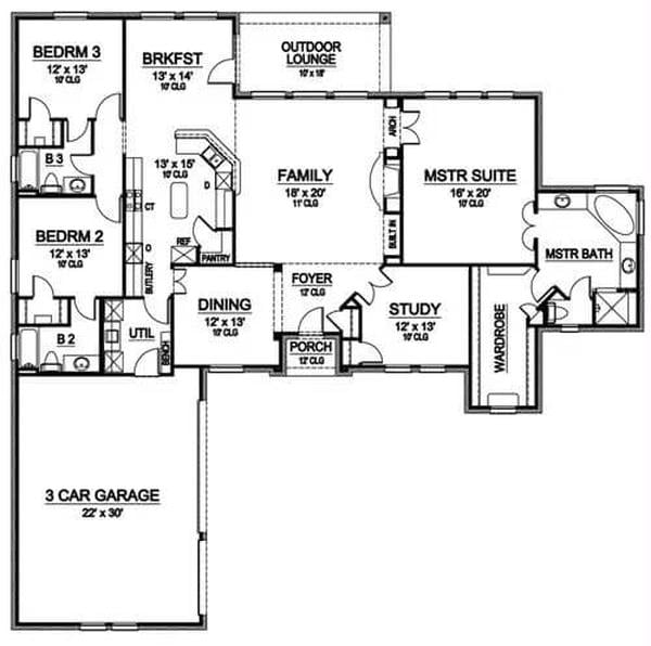Spacious Ranch Floor Plan with a Master Suite Oasis and Three-Car Garage