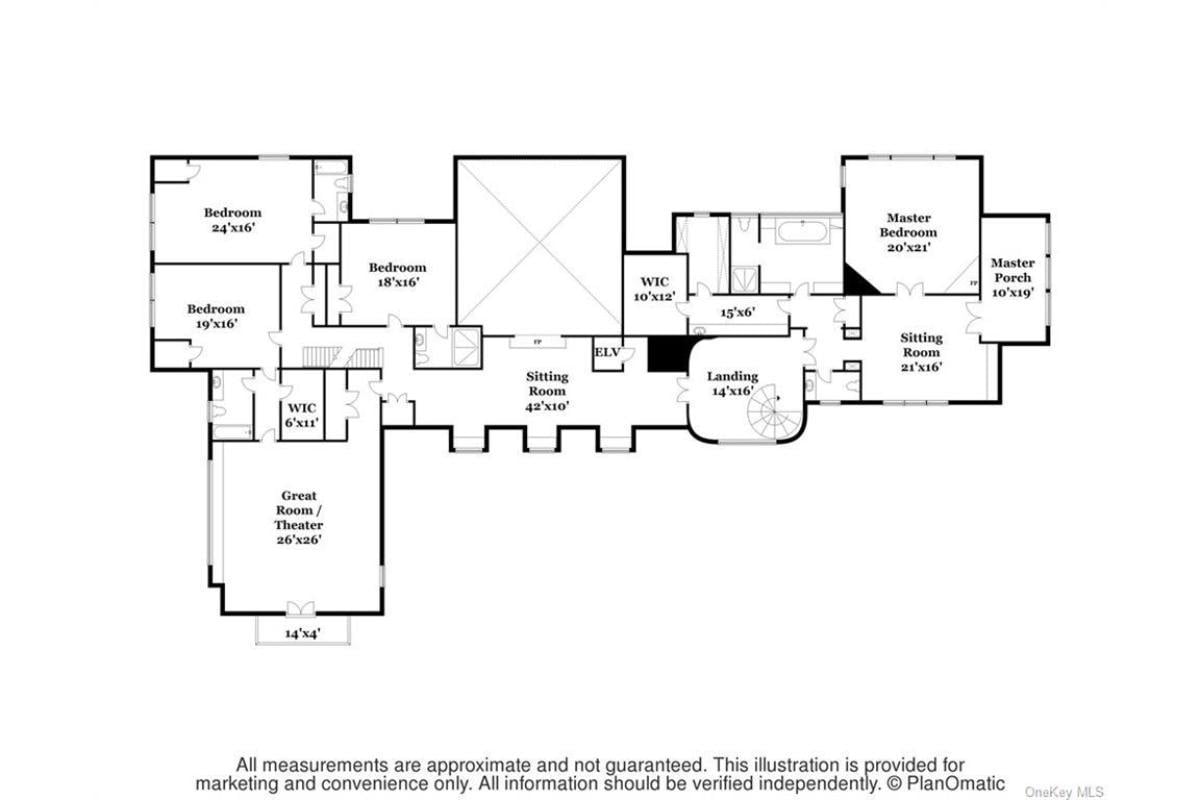 Upper Floor Layout with Spacious Great Room and Cozy Sitting Areas