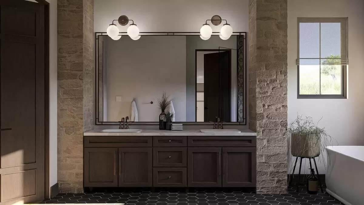 Spotlighting the Double Vanity in This Luxurious Bathroom