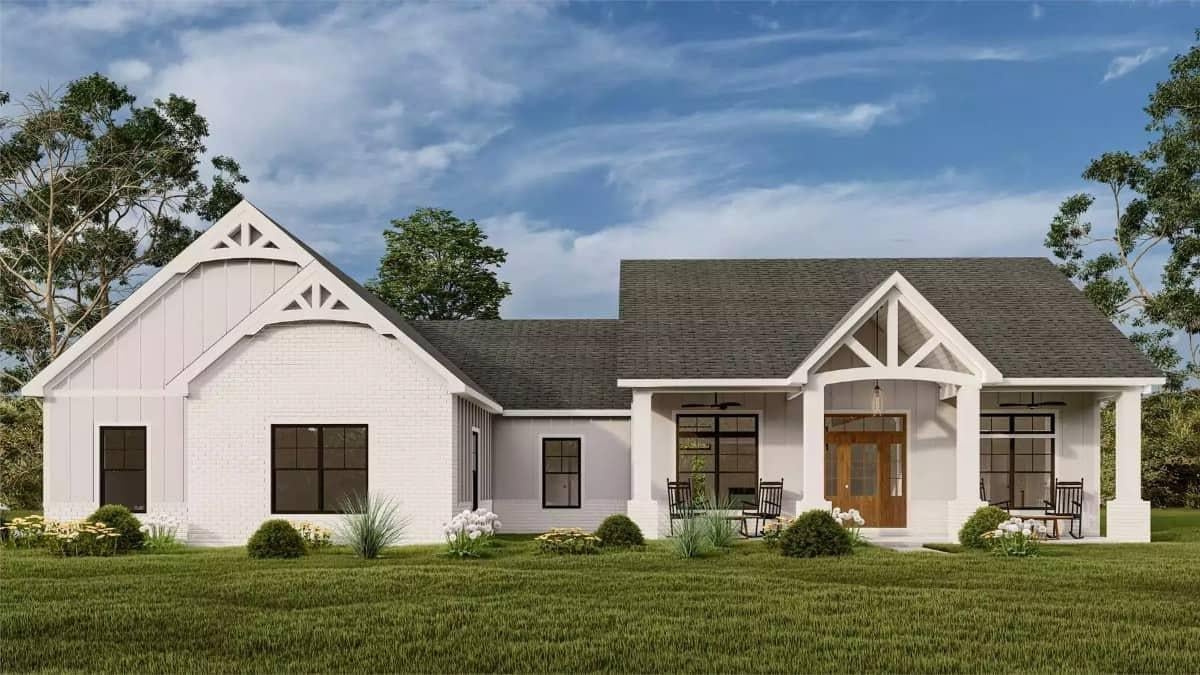 Charming Farmhouse Exterior with Inviting Gable Accents