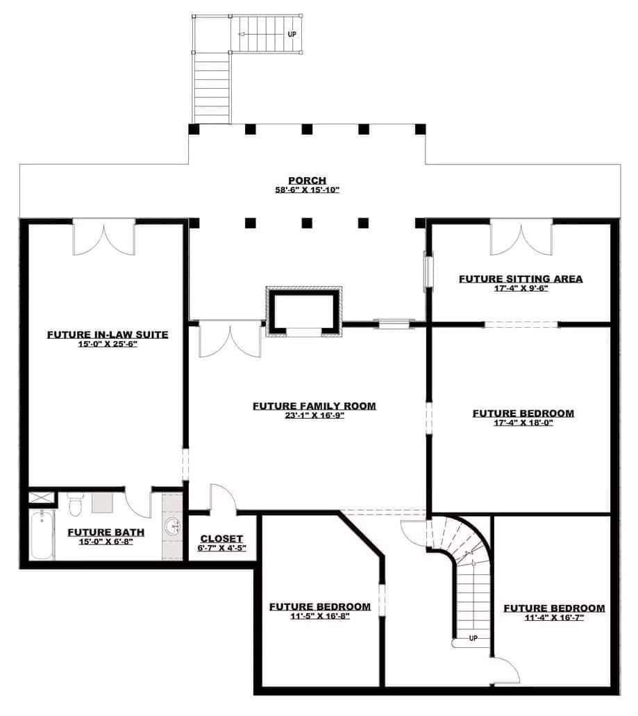 Spacious Basement Floor Plan with Versatile Future Rooms