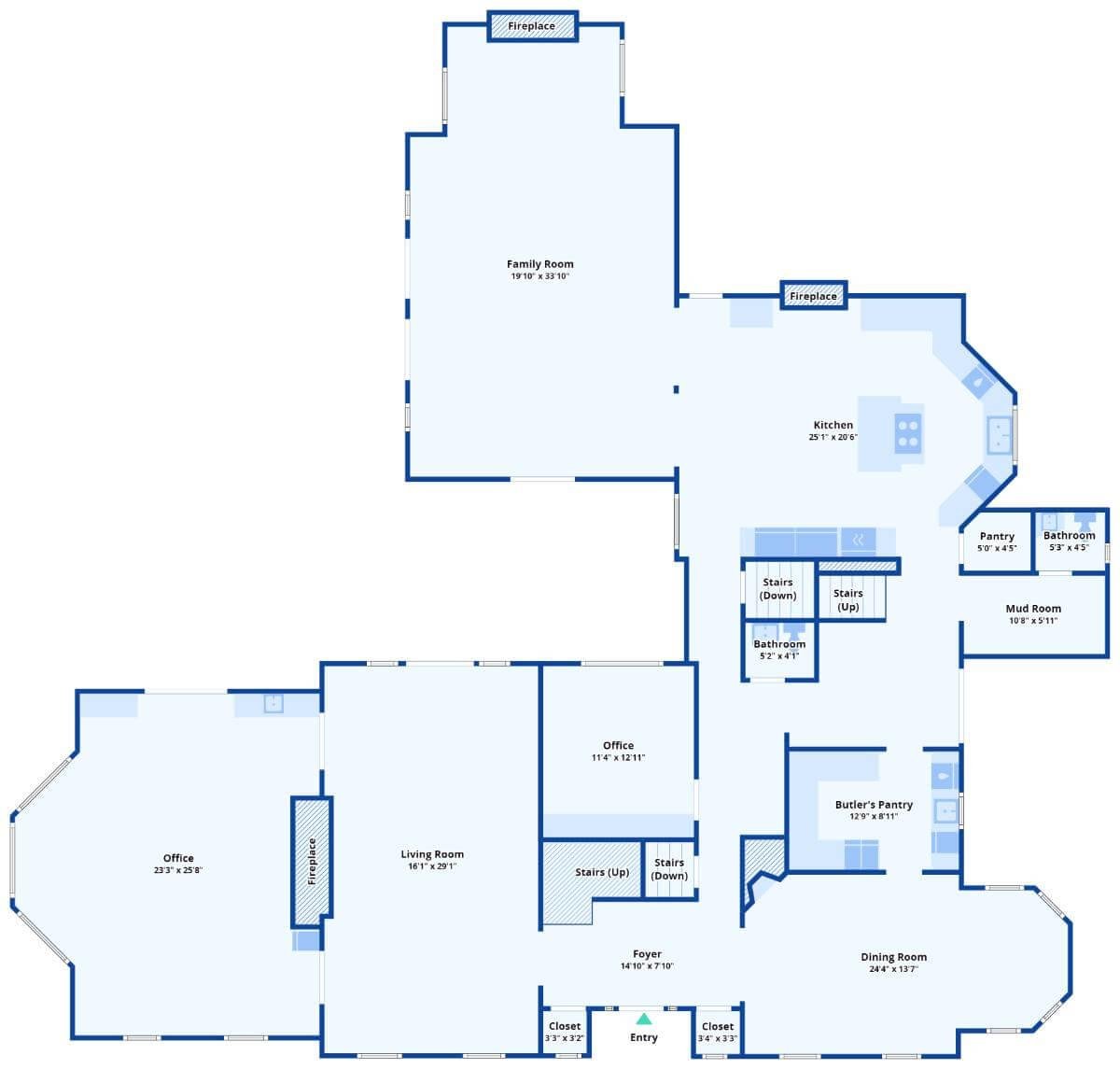 Exploring the Flow of an Expansive Main Floor with Dual Offices