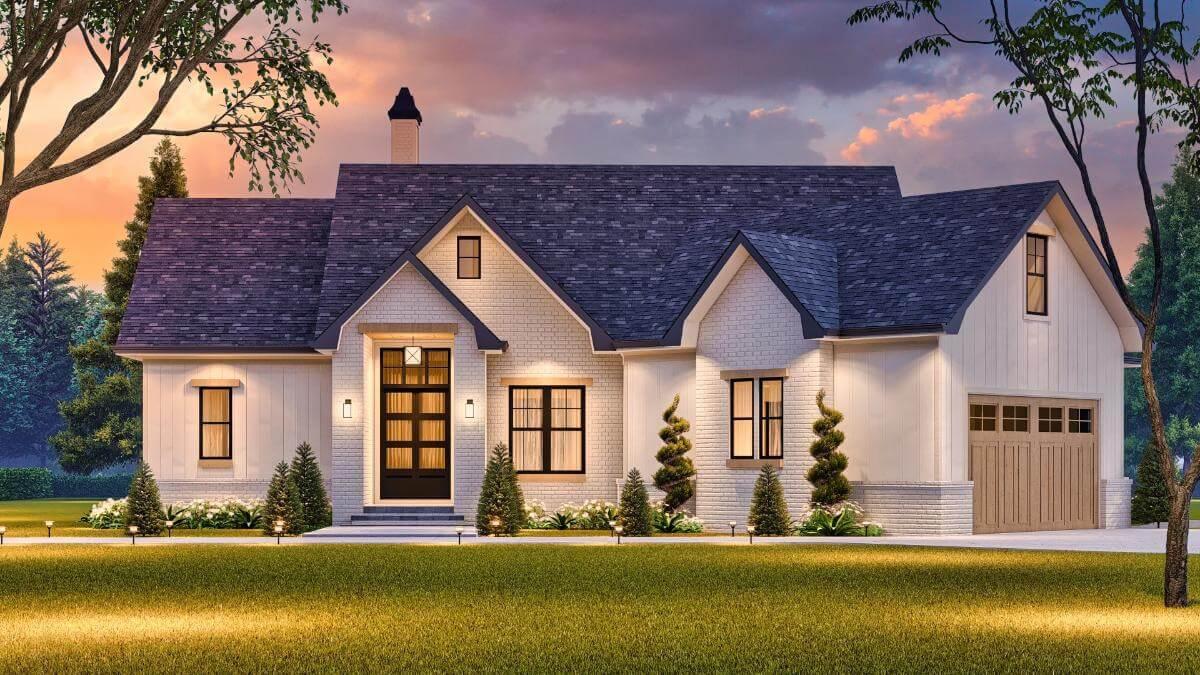 Check Out the Harmonious Blend of Brick and Vertical Siding
