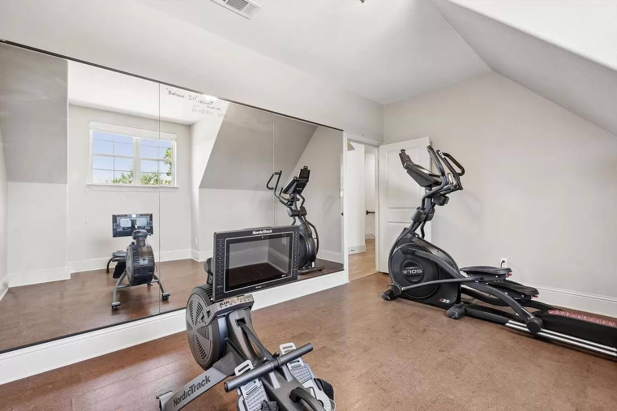 Functional Home Gym with Full-Length Mirror and Equipment