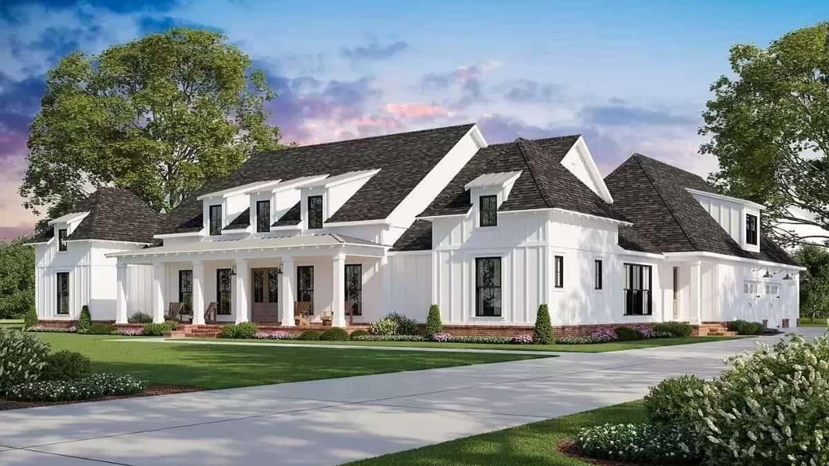 Classic Farmhouse with a Modern Twist and Spacious Porch