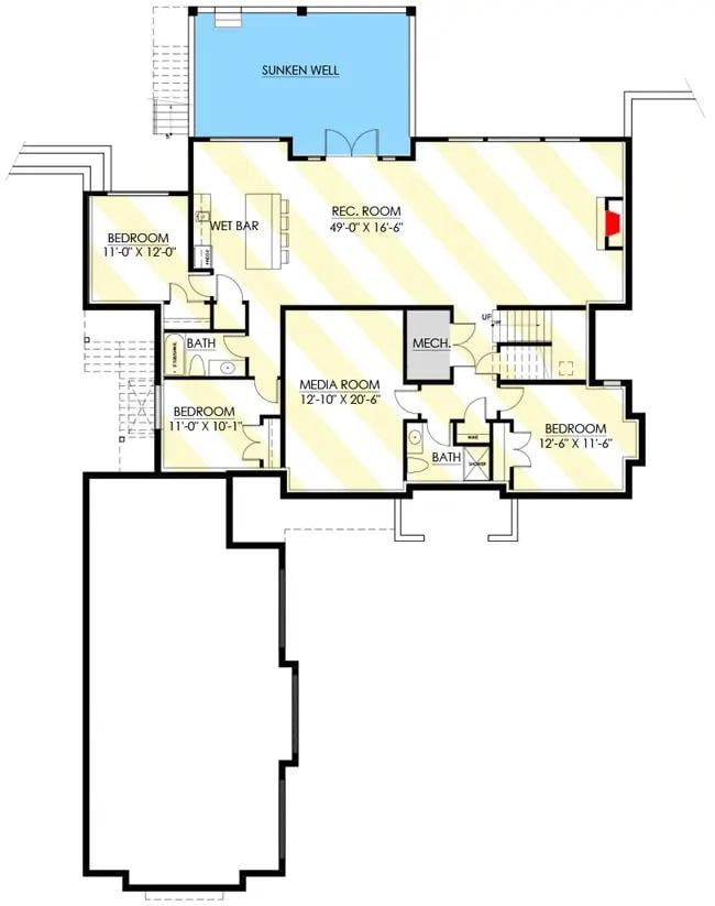 Explore the Versatile Basement with a Media Room and Wet Bar